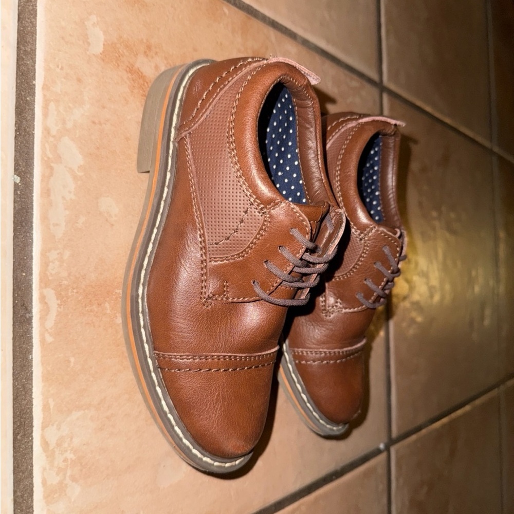 Kid’s Brown Leather Dress Shoes